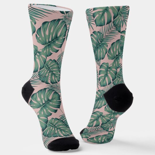 Chaussette Motif de feuille tropicale (Angulaire)
