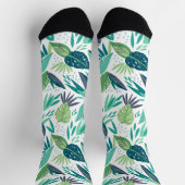 Chaussette Motif de feuilles vertes et blanches (Haut)