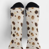 Chaussette Motif de fèves de café sur une surface légère (Haut)