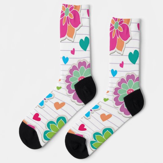 Chaussette Motif de fleurs (Gauche)