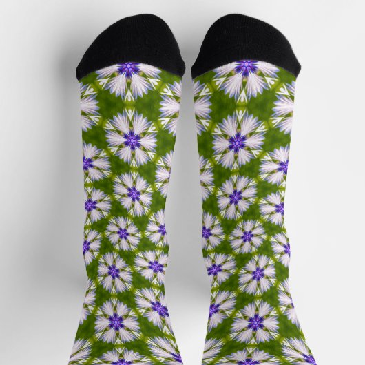 Chaussette Motif de fleurs blanches (Haut)