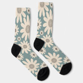Chaussette Motif de fleurs de camomille sur un vert doux (Droite)