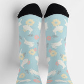Chaussette Motif de fleurs de lapins mignons (Haut)