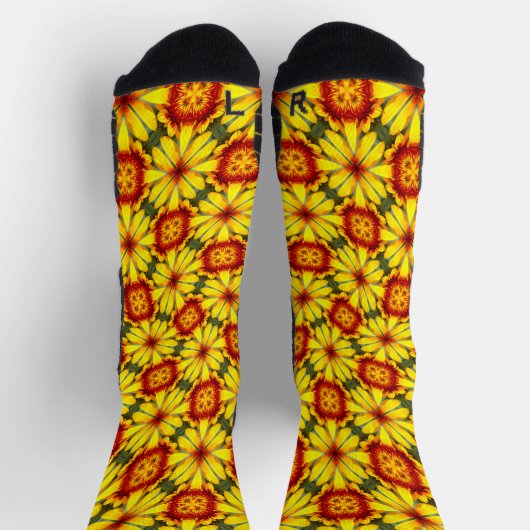 Chaussette Motif de fleurs d'or (Haut)