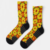 Chaussette Motif de fleurs d'or (Gauche)