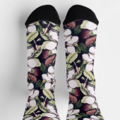 Chaussette Motif de fleurs Magnolia (Haut)