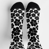 Chaussette Motif de fleurs - noir et blanc (Haut)