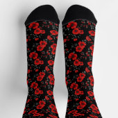 Chaussette Motif de fleurs Red Poppy (Haut)