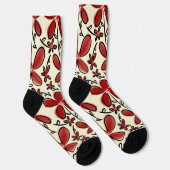 Chaussette Motif de fleurs rouges (Droite)