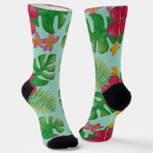 Chaussette Motif de fleurs tropicales (Angulaire)