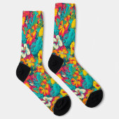 Chaussette Motif de fleurs tropicales colorées (Droite)