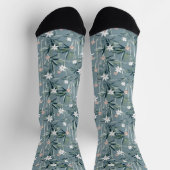 Chaussette Motif de fleurs zen botaniques japonaises (Haut)
