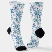 Chaussette Motif de flocons de neige à l'aquarelle (Angulaire)