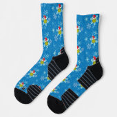 Chaussette Motif de flocons de neige bleu Grinch (Gauche)
