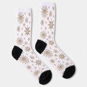 Chaussette Motif de flocons jaunes dorés (Droite)