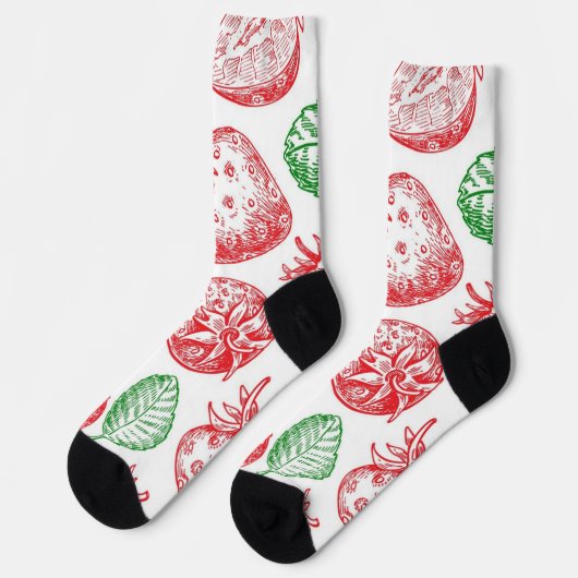 Chaussette Motif de fraises (Gauche)