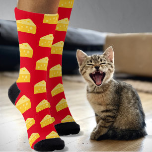 Chaussette Motif de fromage puant - Nourriture amusante sur l