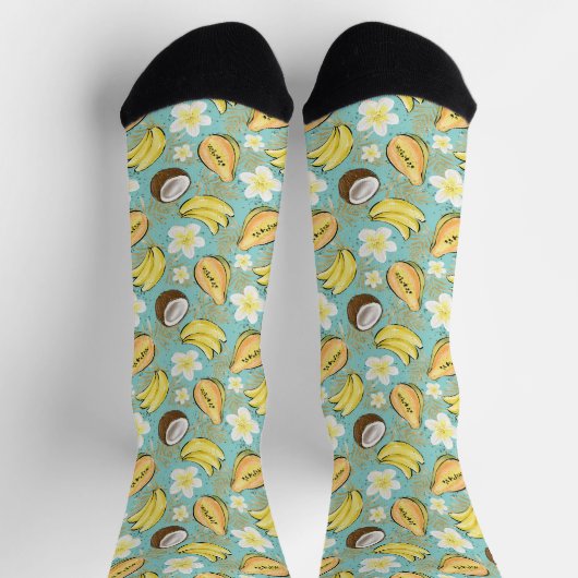 Chaussette Motif de fruits tropicaux d'été (Haut)