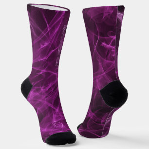 Chaussette Motif de fumée rose monogrammé