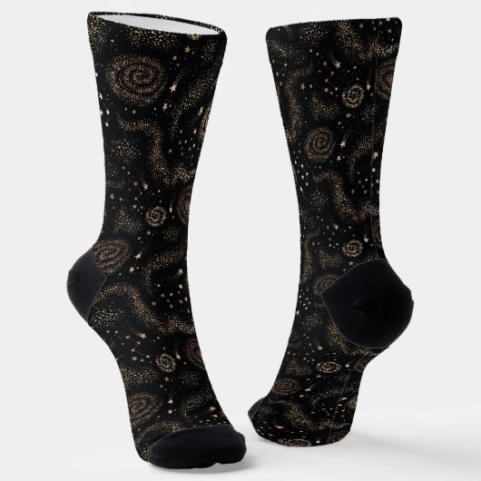 Chaussette Motif de galaxie Gold Star Constellation (Angulaire)