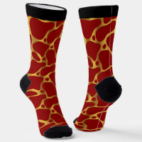 Motif de girafe abstraite rouge et or
