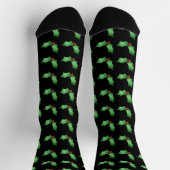 Chaussette Motif de houx de Noël sur fond noir (Haut)