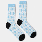 Chaussette Motif de Jacquard bleu clair doux personnalisé (Droite)