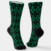 Chaussette Motif de Jacquard noir vert (Angulaire)