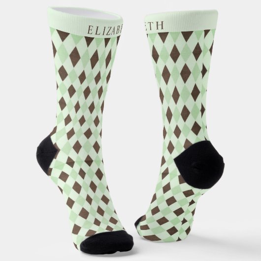 Chaussette Motif de Jacquard Pastel Green Pastel sur mesure (Angulaire)