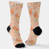 Chaussette Motif de jardin à fleurs rétro (Angulaire)