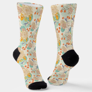 Chaussette Motif de jardin fleuri coloré