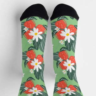Chaussette Motif de jardinage pour la cueillette des fraises