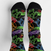 Chaussette Motif de jeu graffiti néon (Haut)