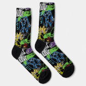 Chaussette Motif de jeu graffiti néon (Droite)