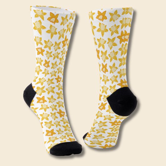 Chaussette Motif de jonquille printanière