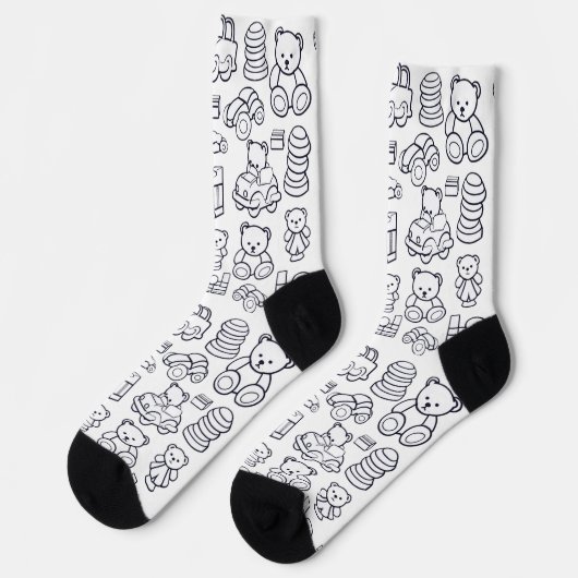 Chaussette motif de jouets pour bébé (Gauche)
