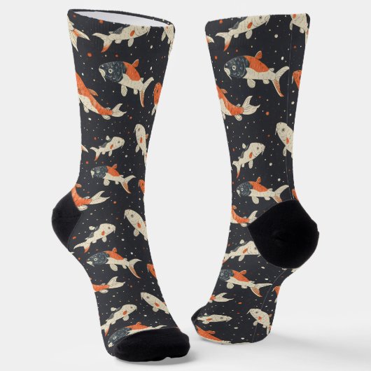Chaussette Motif de Koi Carps (Angulaire)