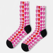 Chaussette Motif de la Saint-Valentin Cœurs Rose Fuchsia Roug (Gauche)