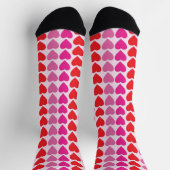 Chaussette Motif de la Saint-Valentin Cœurs Rose Fuchsia Roug (Haut)