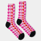 Chaussette Motif de la Saint-Valentin Cœurs Rose Fuchsia Roug (Droite)