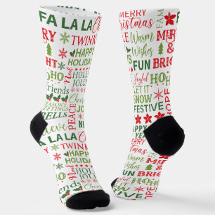 Chaussette Motif de la typographie de Noël