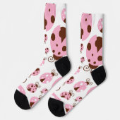 Chaussette Motif De Ladybugs, Mignons Ladybugs, Pink Ladybugs (Gauche)