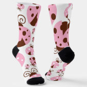 Chaussette Motif De Ladybugs, Mignons Ladybugs, Pink Ladybugs (Angulaire)