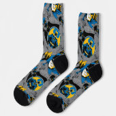 Chaussette Motif de lancer à fond Batman (Gauche)