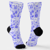Chaussette Motif de l'élément pharmacie bleu blanc (Angulaire)