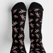 Chaussette Motif de libellule rose volante (Haut)