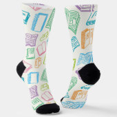 Chaussette Motif de livre (Angulaire)