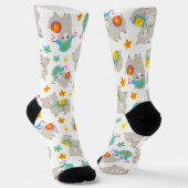 Chaussette Motif De Llamas, Cute Llamas, Alpacas, Fleurs (Angulaire)