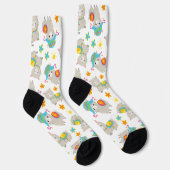 Chaussette Motif De Llamas, Cute Llamas, Alpacas, Fleurs (Droite)