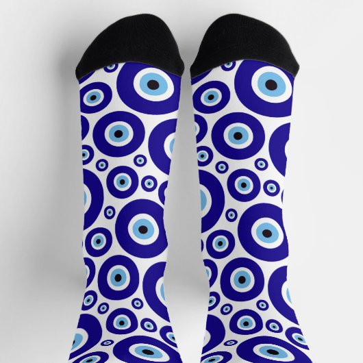 Chaussette Motif de l'œil maléfique, Œil grec, Œil turc, Naza (Haut)